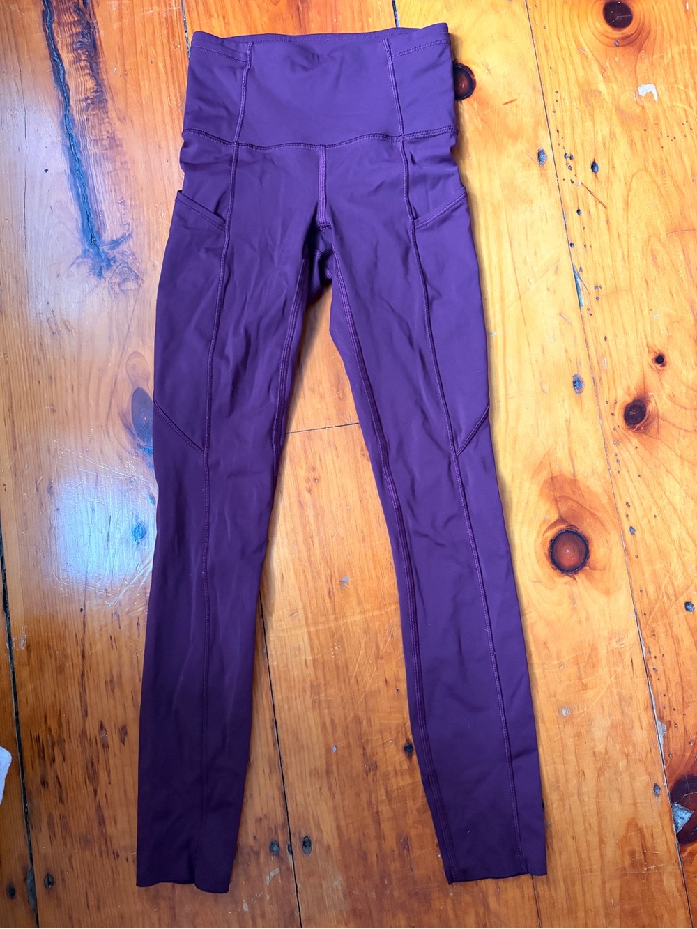 Lulu Lemon High-Waisted Girls' Athletic Leggings in Plum
